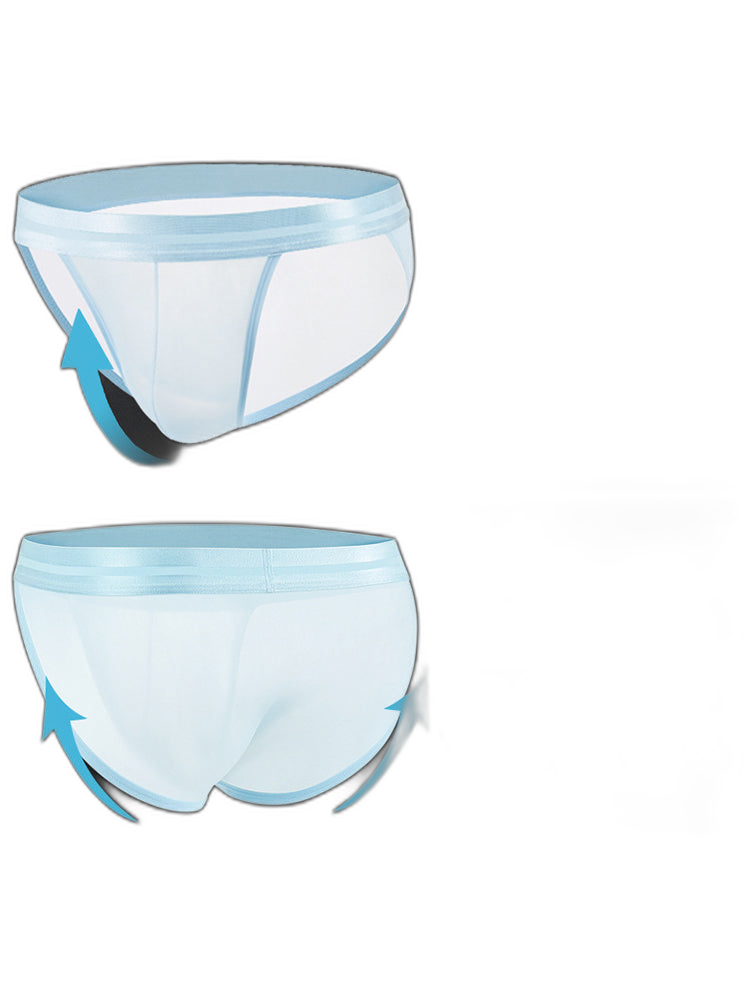 2 Pack Men's Ultra-Soft Ice Silk Quick-Dry Smooth Cooling Briefs