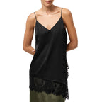 Women's V-neck Lace-Trimmed Patchwork Camisole Top