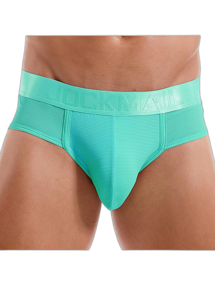 Men's Solid Color Mesh Breathable Sports Fitness Briefs