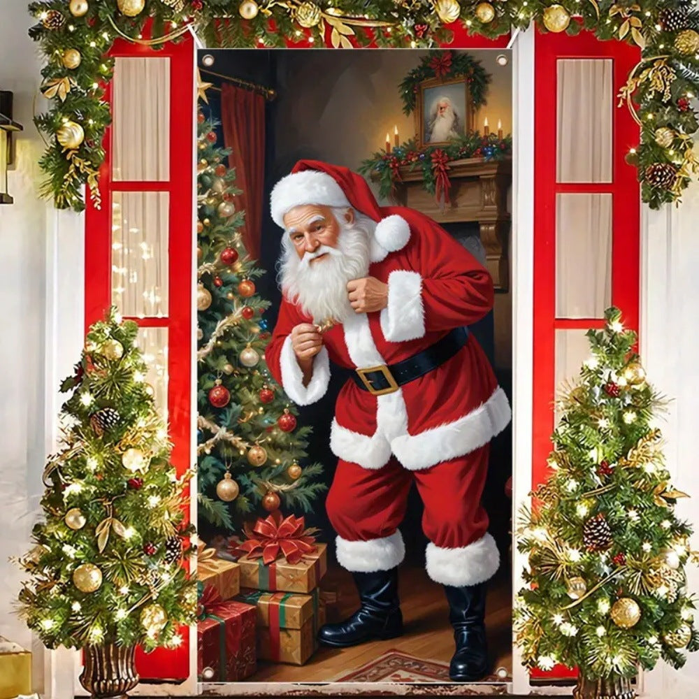 Christmas Curtain Decoration Hanging Cloth Background