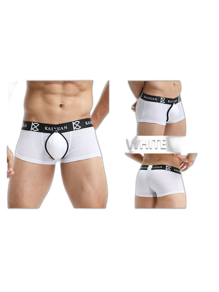 2-pack Men's Sexy Detachable Curled Cup Snap Hip Boxer Briefs