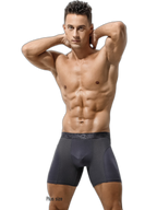 Men's Long Anti-Chafing Athletic Boxer Briefs