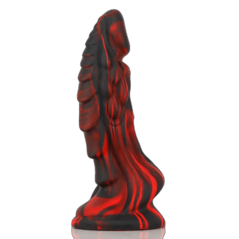ruff GEAR Fantasy Silicone Red Swirl Dragon Dildo 7.6 Inch