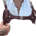PU Leather Light Brown Chest Harness