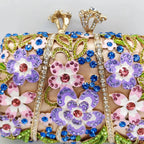 Dripping Oil Diamond Evening Bag Enamel Color Flower Clutch