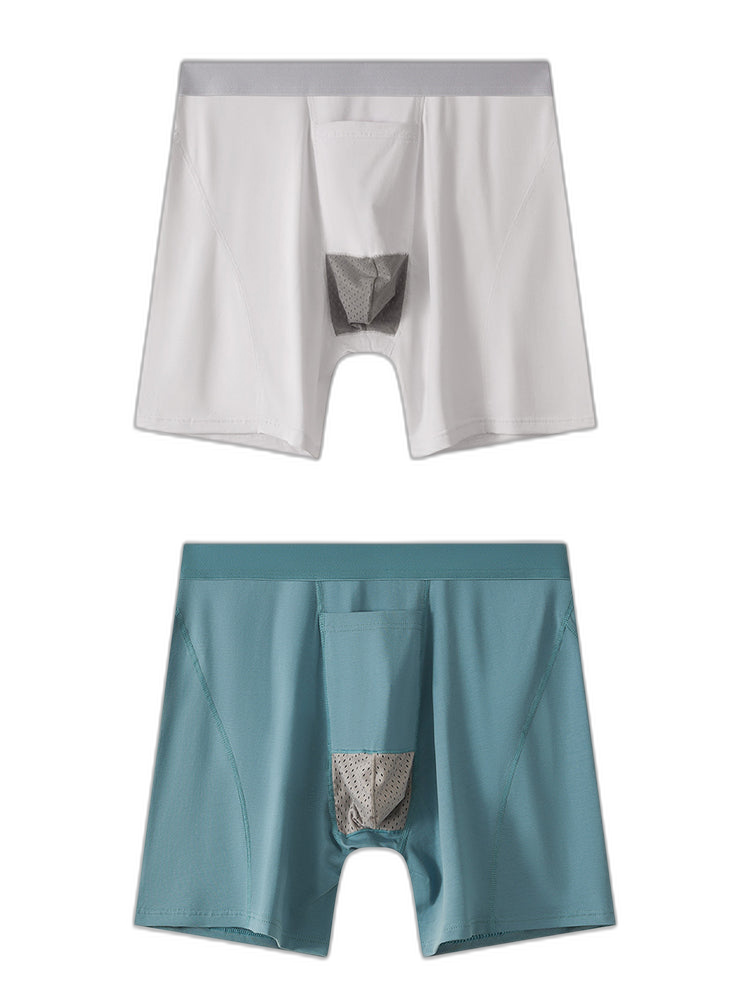 2 Pack Men's Gun Bullet Separation Casual Sports Breathable Cotton Mid-Rise Midway Briefs