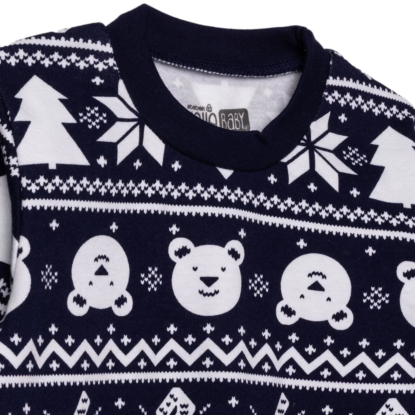 HelloBaby Boys Long Sleeve Pyjamas Set Christmas Crew Neck Long Leg Long Sleeve - Navy Blue