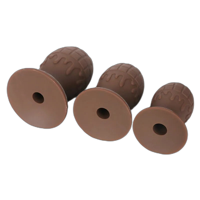 Chocolate Vibrating Anal Plug - Silicone Butt Plug - Anal Sex Toy