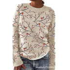 Sweet And Casual Women's Crew-neck Sweatshirt With Print