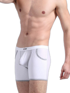 3 Pack Men's Long Leg Boxer Briefs Made of Ultra-Thin Ice Silk with Anti-Wear Elastic