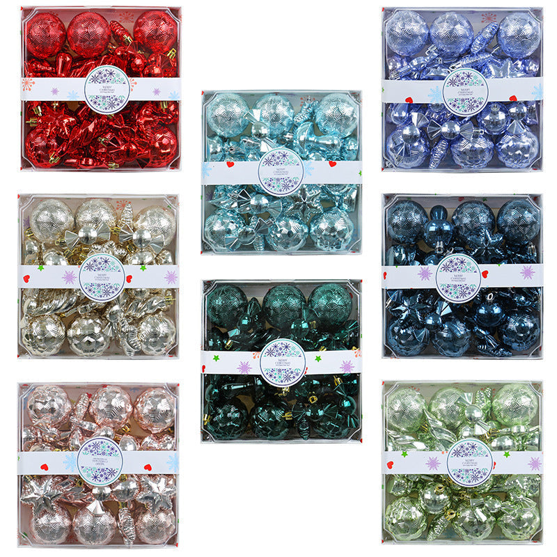 Christmas Decorations 28PCS Electroplated Plastic Balls Christmas Tree Ornaments
