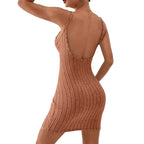 Women's Halter-style U-neck Sheath Dress