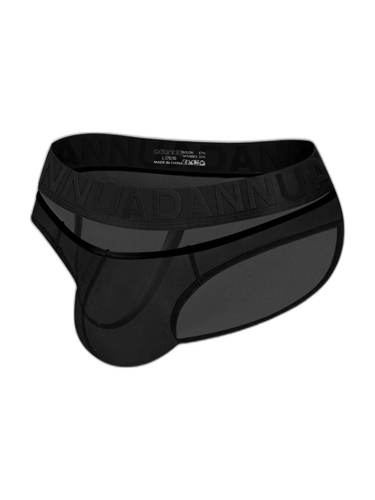 2 Pack Men's Stretch Solid Color Sexy Crotch Single-Layer Briefs