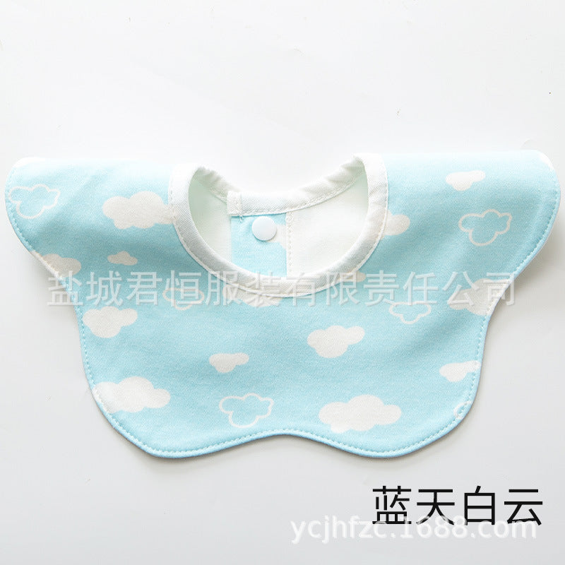 Pure Cotton 360° Rotatable Baby Bib - Petal-Shaped Drool Bib