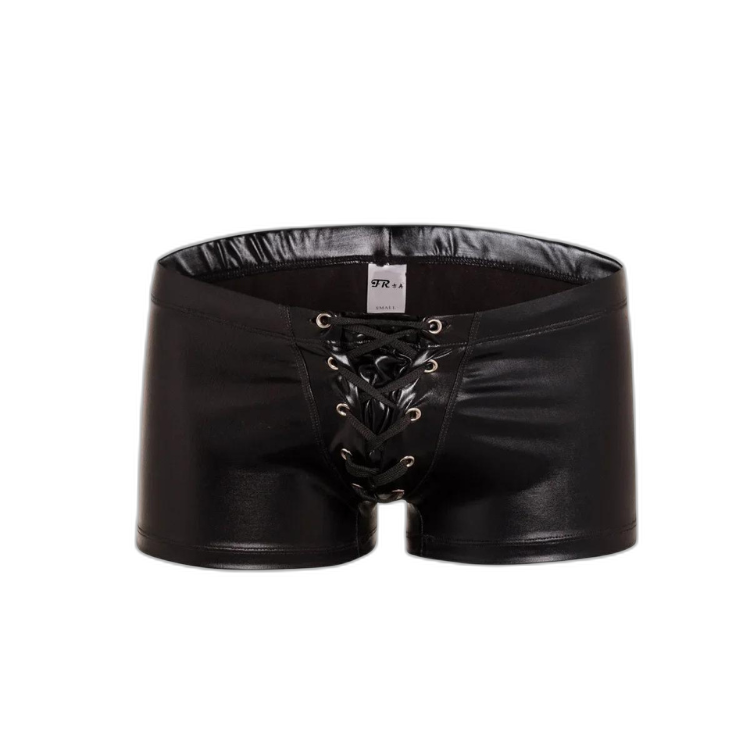 Super Booty Drawstring PU Leather Boxers
