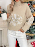 High Collar Christmas Sweaters Women's Clothing