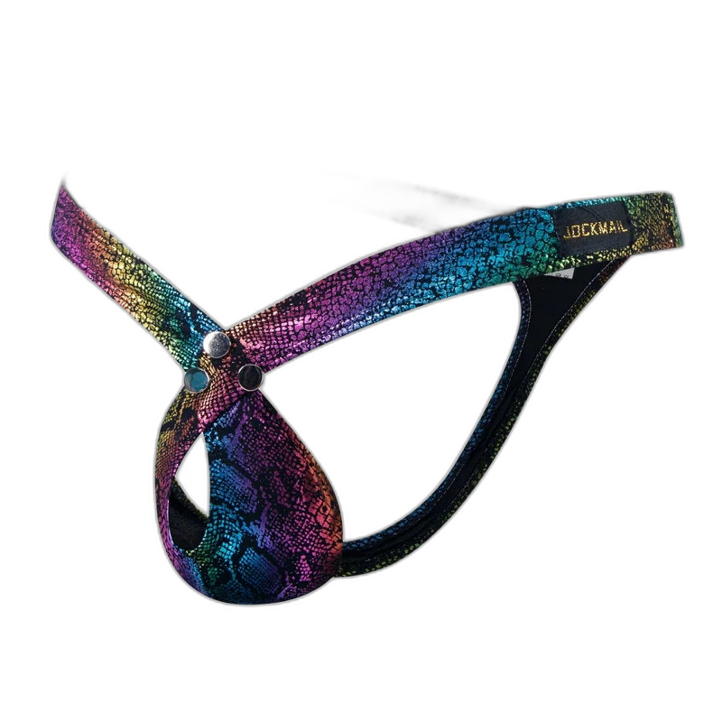 Jockmail Snake-Print Thong Bikini