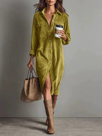 The Chic Edit – Women’s Button-Down Collar Casual Dress