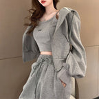 Fashionable Western-style Age-reducing Sweater Vest And Pants Casual Sporty Three-piece Set
