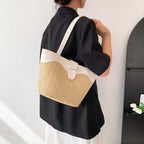 Women's Woven Large Capacity Fashion Patchwork Handbag