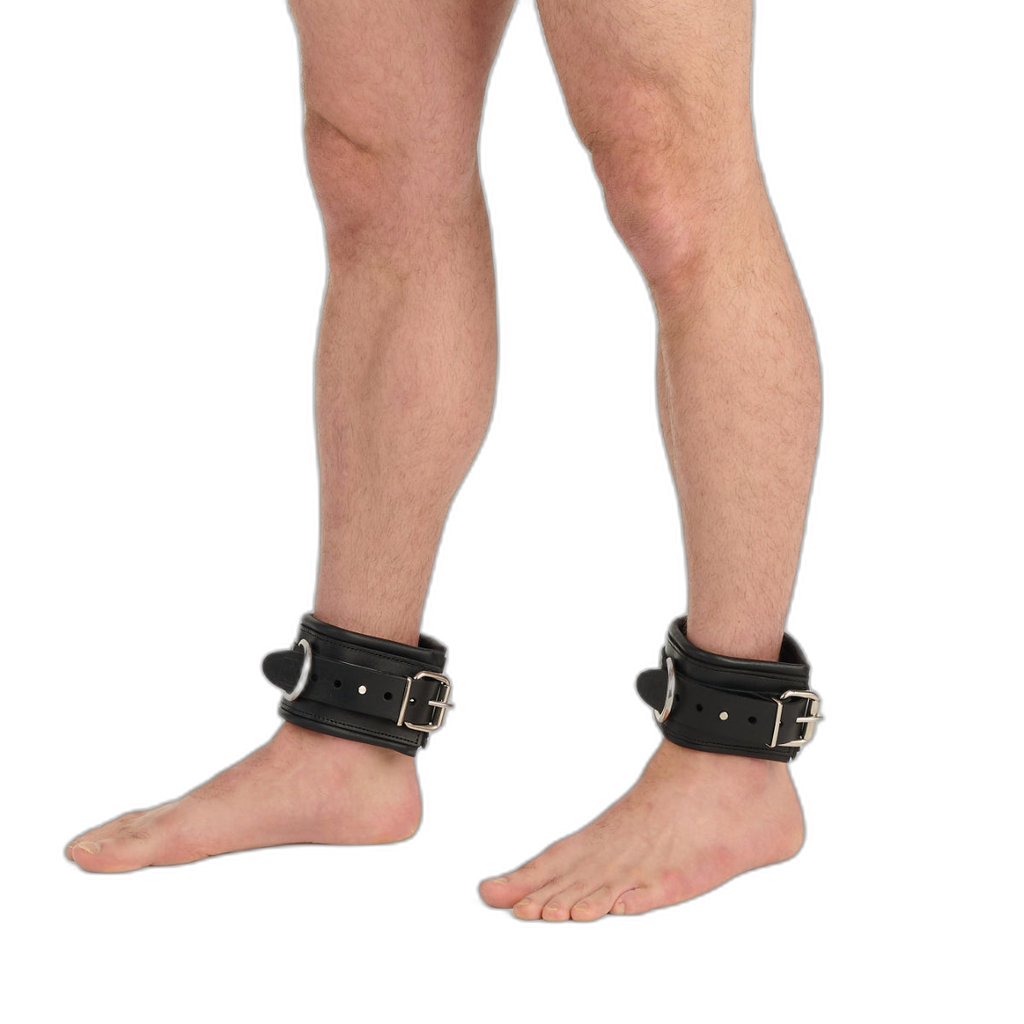 Prowler RED Leather Lockable Ankle Restraints Black