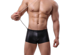 Leather Boxer Briefs with Collar & Leash Set
