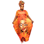 Women's Printed Plus-Size Loose-Fit Maxi Dress With Pockets