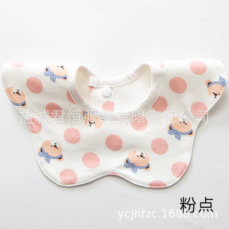 Pure Cotton 360° Rotatable Baby Bib - Petal-Shaped Drool Bib
