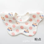 Pure Cotton 360° Rotatable Baby Bib - Petal-Shaped Drool Bib