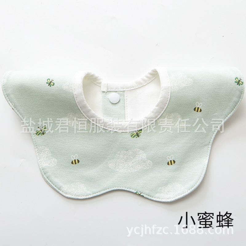 Pure Cotton 360° Rotatable Baby Bib - Petal-Shaped Drool Bib