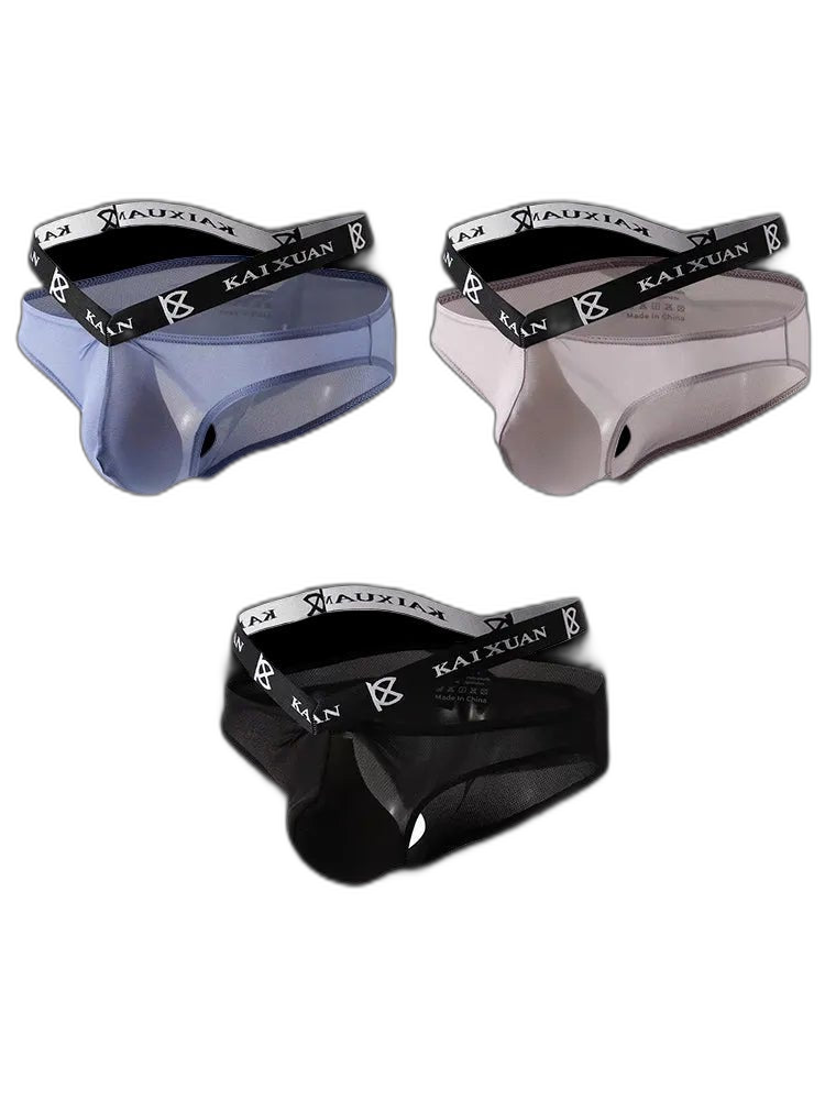 3 Pack Dual Waistband Mesh Stretch Briefs