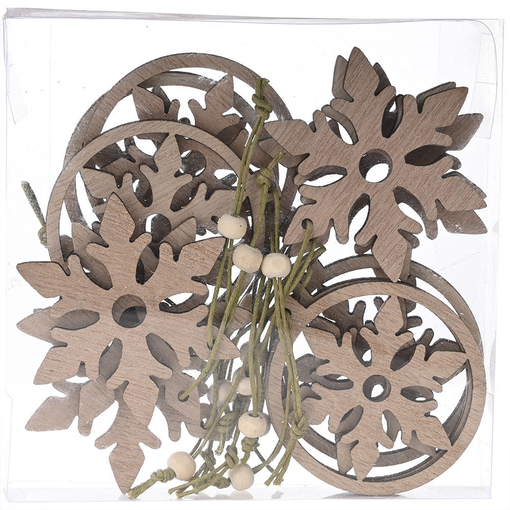 Christmas Decorations Transparent Boxed Wooden Pendant