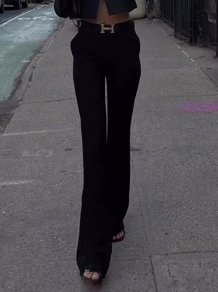 Solid Color High Waist Pants