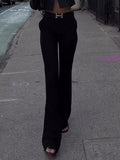 Solid Color High Waist Pants
