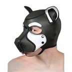 Mr S Leather NEOPRENE FRISKY Puppy Hood | Black & White