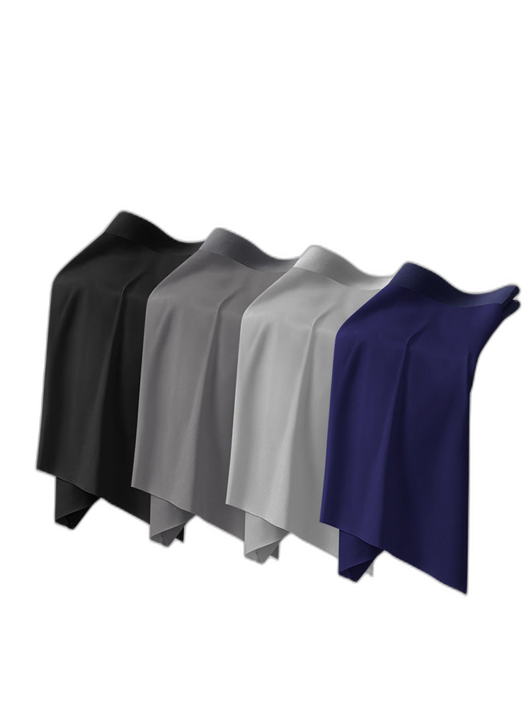 2 Pack Men's Ice Silk Anti-Chafing Quick-Dry Seamless Midway Briefs