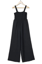 Smocked Square Neck Wide Leg Jumpsuit Women UK