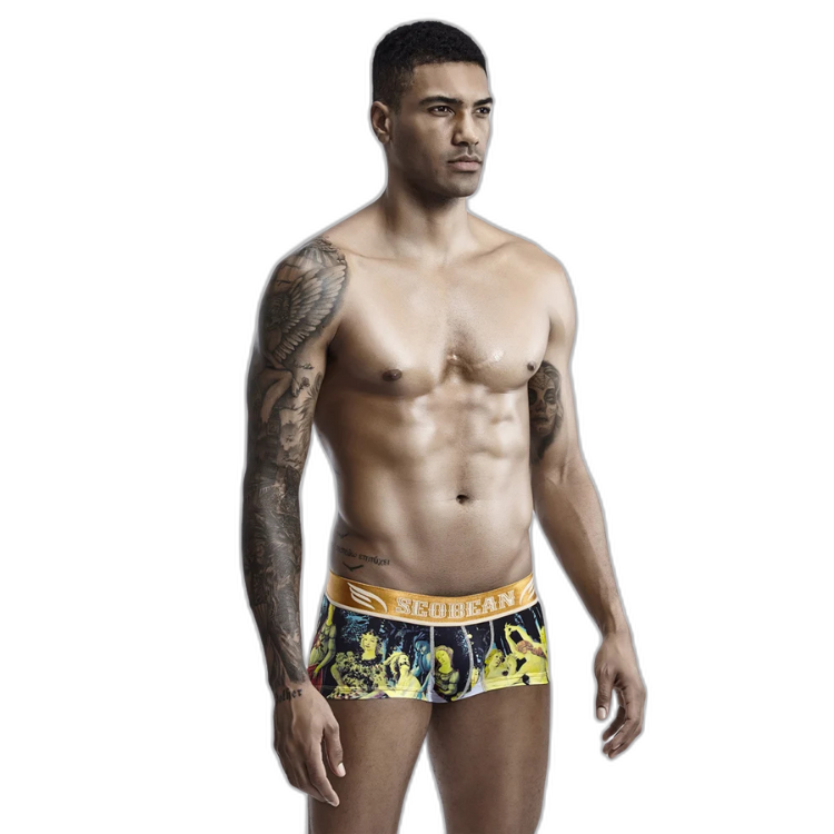 SEOBEAN Luxe Print Silk Low-Waist Boxers