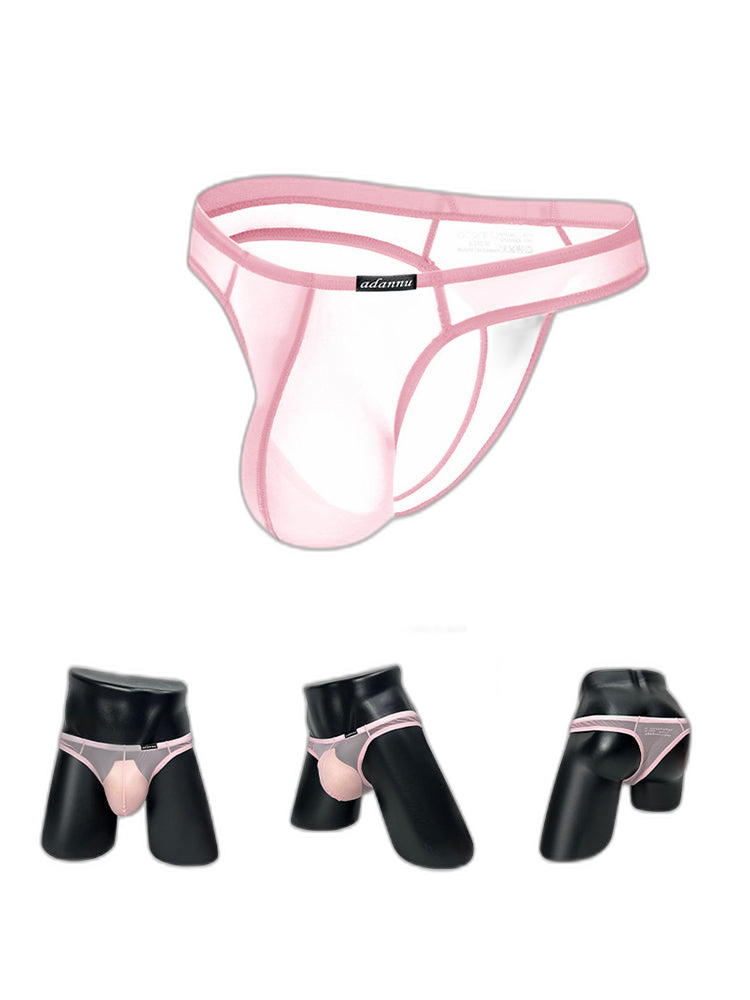 2 Pack Men's Sexy Semi-Transparent Thong