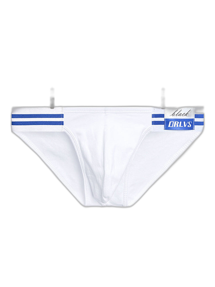 2-pack Men's High-cut Cotton Navy Striped Stretch Briefs