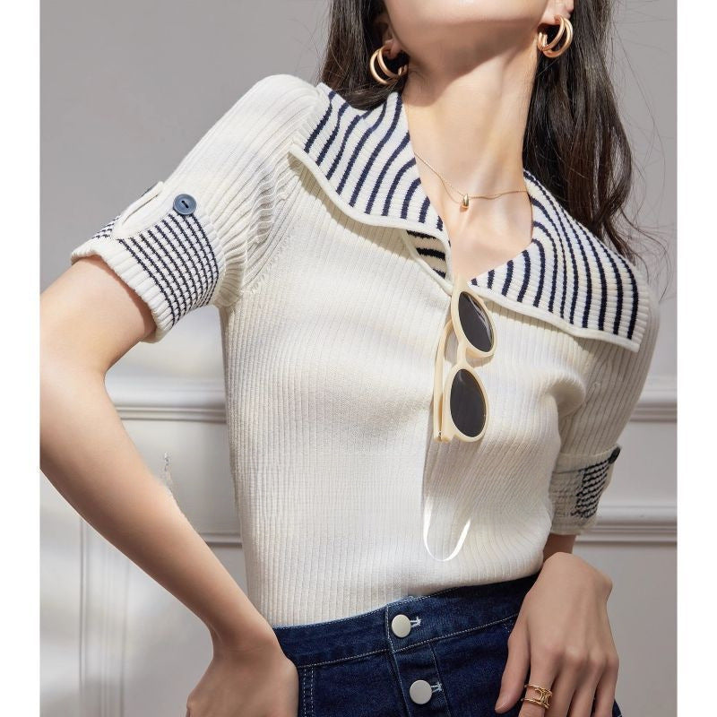 Stylish Light-luxury Niche Statement Womens Top With A Collar