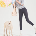 Yoga Pants With Fleece Lining And Brushed White Truffle