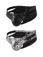 2-pack Men's Snake Print Hollow Briefs