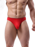 4 Pack Men's Seamless Ice Silk Sports Sexy Solid Color Thong & Strings