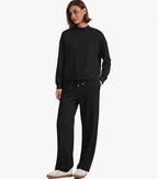 Women's Casual Suit Long-sleeved Wide-leg Pants Two-piece Set