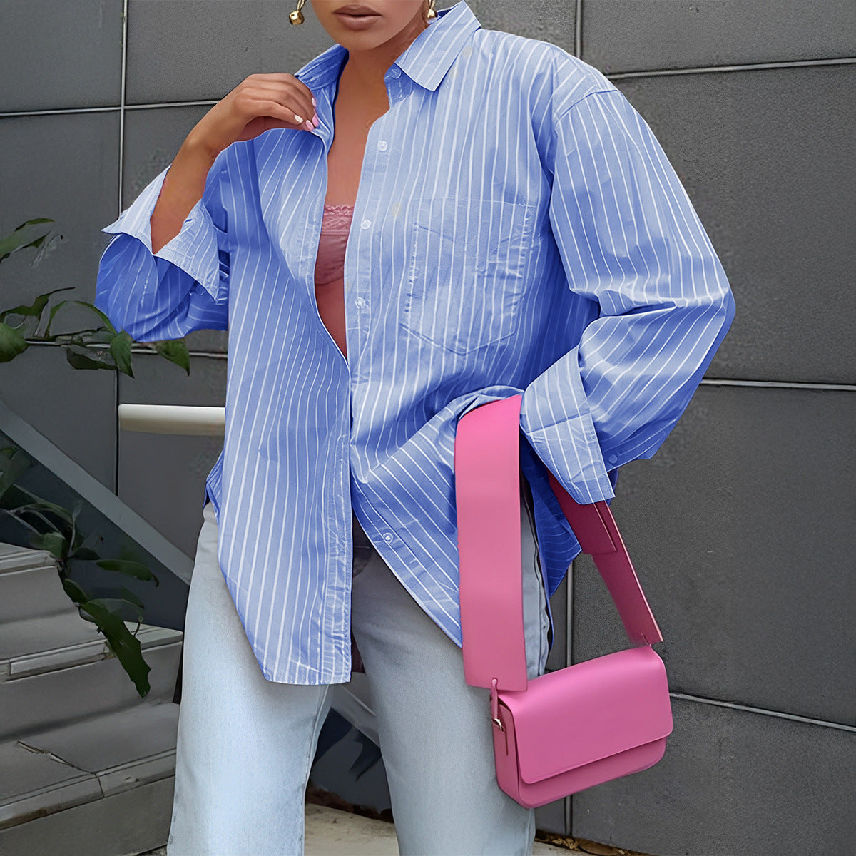 Casual Resort All-match Long-sleeve Jacket Top Shirt
