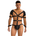 Black Leather Harness Jumpsuit