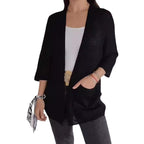 Women's Waffle Nine-quarter Sleeve Urban Casual Cardigan Coat
