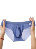 3 Pack Men's Ultra-Thin Breathable Ribbed Ice Silk Briefs