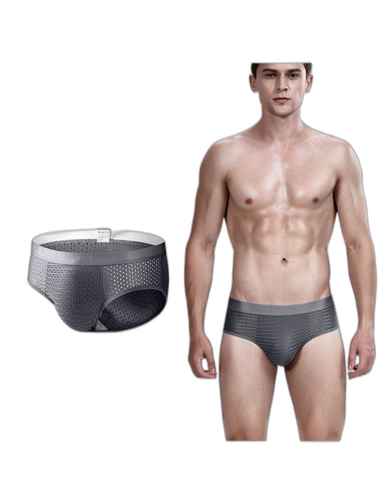 4 Pack Breathable Ice Silk Antibacterial Men's Briefs
